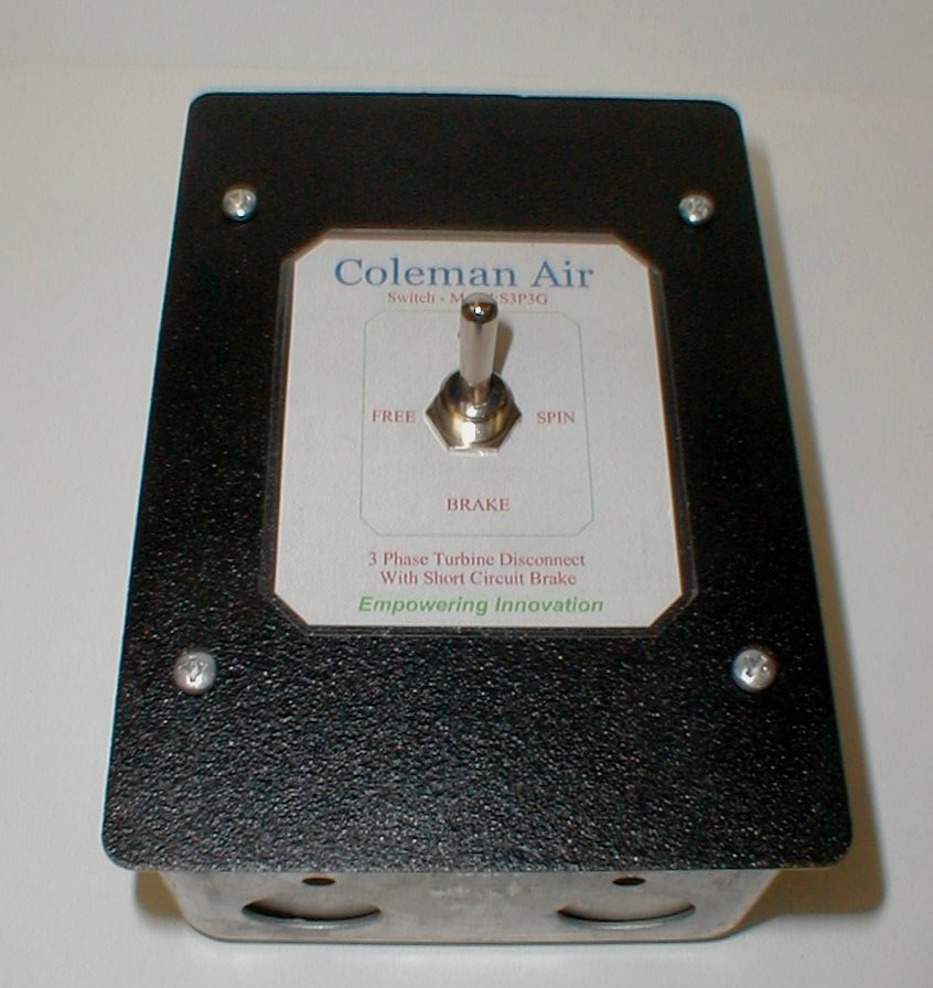 50A AMP 3 Three Phase Turbine//Wind Disconnect Switch with Brake